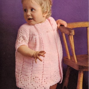 Crochet PATTERN - Baby crochet Dress and Coat/Jacket - 18 to 20 inch chest