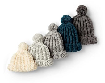 Easy Crochet - Beanie Hats for all the Family - PDF - Ages 2/4, 6/10 yrs and Adult sizes