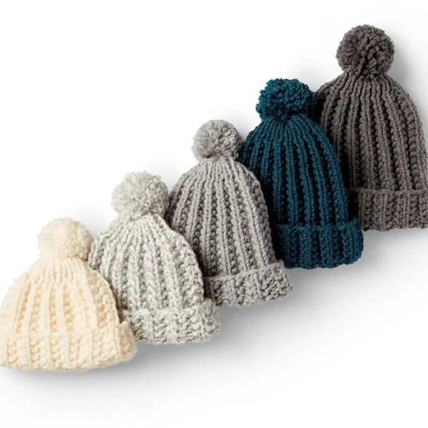 Easy Crochet - Beanie Hats for all the Family - PDF - Ages 2/4, 6/10 yrs and Adult sizes