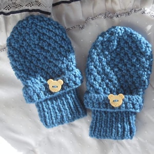 Moss Stitch Knit Mitts - Easy Knitting PATTERN - Winter Mittens for Kittens -  download 2-3 yrs ENGLISH language PDF