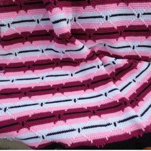 Crochet Pattern - Navajo Indian Crochet Afghan/Lapghan/Blanket -  60 x 40 inches or 72&quot; x 52&quot; TWO SIZES Best Price!! ENGLISH language