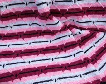 Crochet Pattern - Navajo Indian Crochet Afghan/Lapghan/Blanket -  60 x 40 inches or 72&quot; x 52&quot; TWO SIZES Best Price!! ENGLISH language