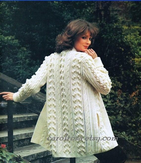 Instant DOWNLOAD - Knitting PATTERN - Ladies Aran Fisherman Knit