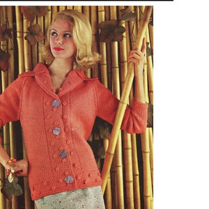 PDF download Vintage Knitting Pattern - Ladies Bobble Sweater Jacket Cardigan - 32/34 and 36/38 Bust