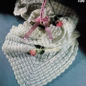 Crochet Pattern - Vintage Pattern for Crochet Baby Shawl Heirloom - Immediate download