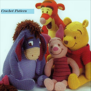 Winnie the Pooh, Tigger, Piglet and Eeyore - Friends Crochet Pattern PDF  almost FREE Lowest Price ENGLISH only