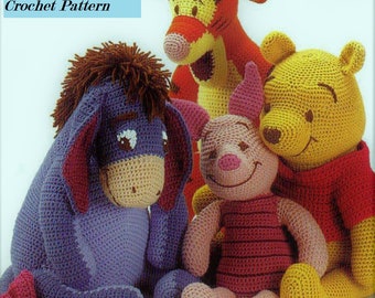 Winnie the Pooh, Tigger, Piglet and Eeyore - Friends Crochet Pattern PDF  almost FREE Lowest Price ENGLISH only