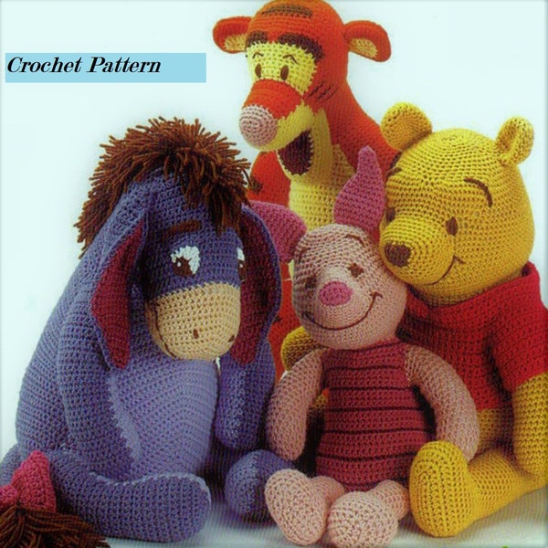 Winnie the Pooh, Tigger, Piglet and Eeyore - Friends Crochet Pattern PDF  almost FREE Lowest Price ENGLISH only