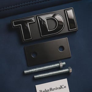 Refurbished Stealth-Black “TDI” Badge – Gloss 3D Metal Grille / Trunk Emblem Fits VW Golf MK4-MK7, Polo, Jetta, Passat Logo
