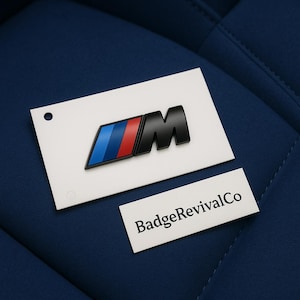 Refurbished Black Tri-Color M Emblem Badge: BMW Trunk/Fender Adhesive