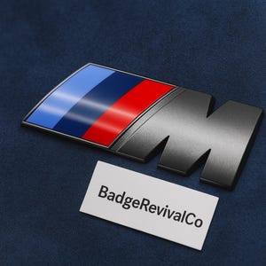 Refurbished Steel Gray Tri-Color M Emblem: BMW Trunk/Fender Badge