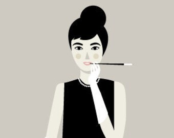 Audrey Print, Different Sizes, Actress Print, Breakfast in Tiffany Poster, Woman artist print, Feminist Artwork, Decor, Audrey Poster, Woman