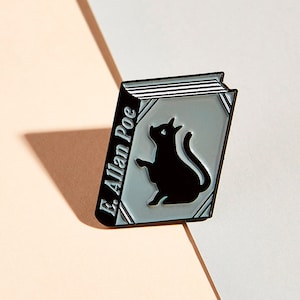 The Black Cat Book Enamel Pin – E. Allan Poe, Horror Gift