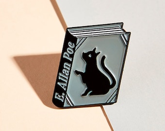 Épinglette en émail « Le chat noir » – E. Allan Poe, cadeau d'horreur