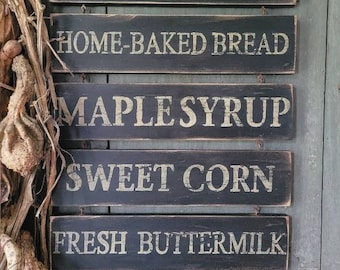 Custom Primitive Aged Farm Stand Menu Wood Sign with Rusty Chain Custom Personalized Rustic
