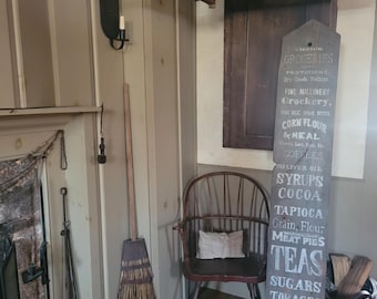Antique Wood Sign Hand Painted Groceries Menu Board Primitive General Store