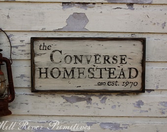 Early looking Antique Personalized Homestead Wooden Sign CustomPersonalized Rustic