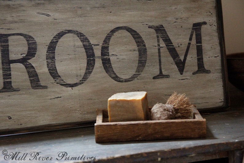 Early Looking Antique Primitive WASHROOM Sign - Etsy