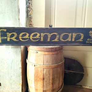 Early looking Antique Irish Celtic Primitive Family Name and Year Wooden Sign Custom Personalized Rustic