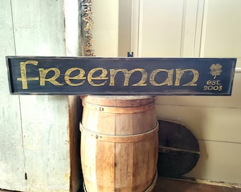 Personalized Family Name Sign, Rustic Irish Celtic Decor