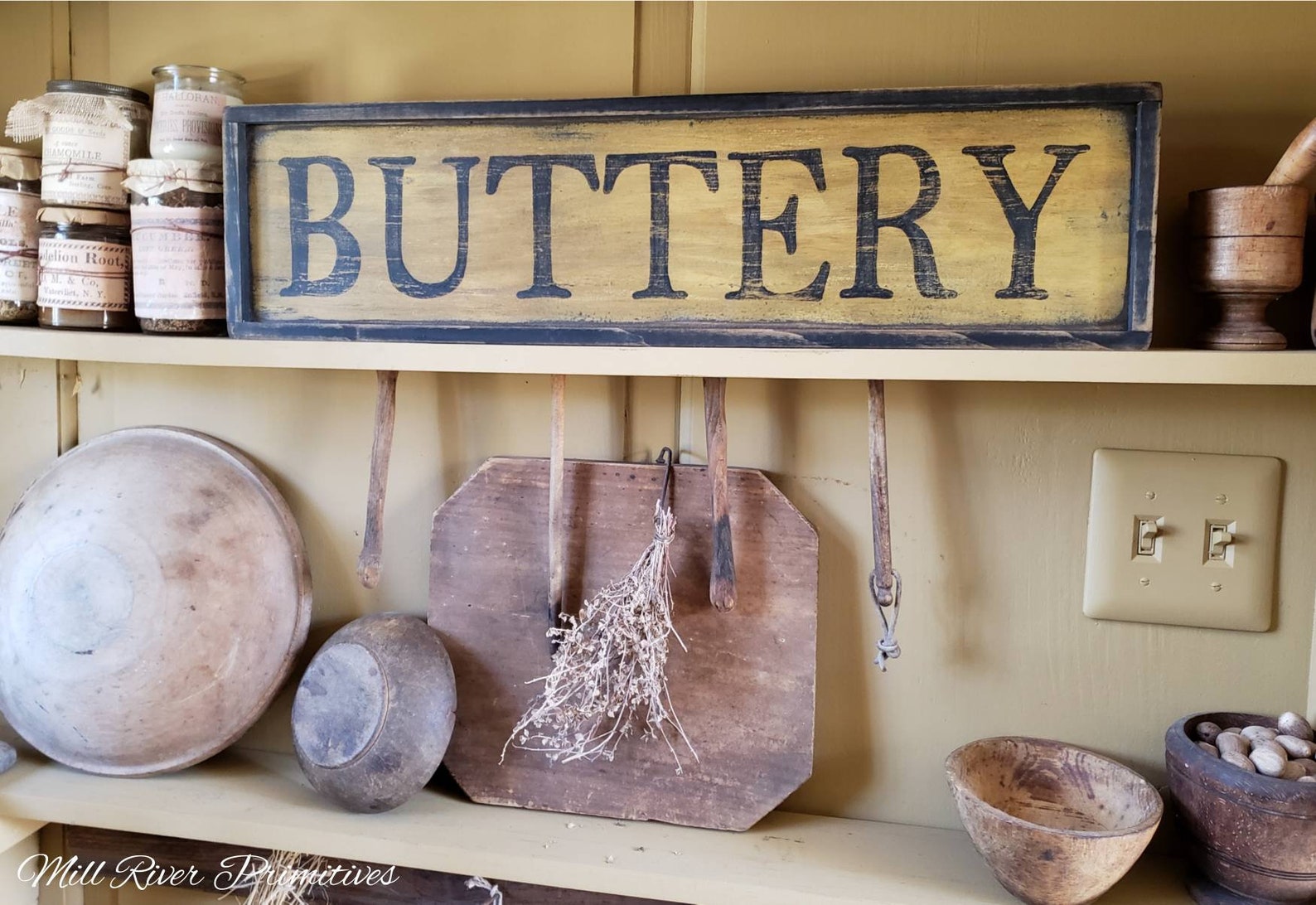 Early Looking Antique Primitive BUTTERY Sign Custom Etsy