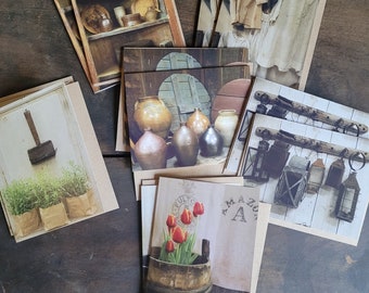 Primitive Antique Blank Note Cards Set of 12 Booths of Simple Goods Show