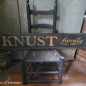 Early looking Antique Primitive Family Name and Year Wooden Sign Custom Personalized Rustic
