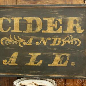 Reproduction Antique CIDER and ALE Wood Sign Custom Personalized Rustic image 3