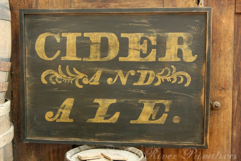 Reproduction Antique CIDER and ALE Wood Sign Custom Personalized Rustic image 3