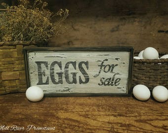 Primitive Eggs for sale Aged Wood Sign Custom Personalized Rustic