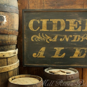 Reproduction Antique CIDER and ALE Wood Sign Custom Personalized Rustic image 1