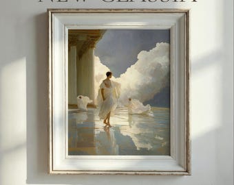 Digital Art Print | Concept Art Masterpiece | White Palace & Heavenly Clouds | Classical Dreamscape | Classicism Art | Instant Download