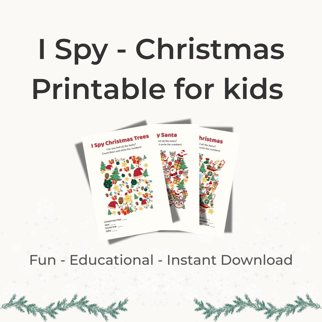 Christmas I Spy Printable Game | Kids Holiday Activity (digital ...