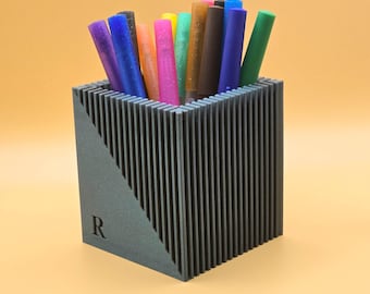 Premium Modern Pen Holder with customizable 3D Debossed Initials