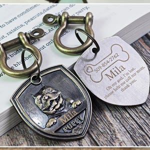 Bronze Vintage Haustier Tags für Hunde - Mehrere Haustier-Stil-Optionen, Anti-verlorene Hundemarken
