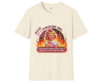 Excuse Me Devil Girl Shirt, Dark Humor Graphic Tee, Vintage Creepy Cute Shirt, Sarcastic Goth Aesthetic Tee, Funny Edgy Gift