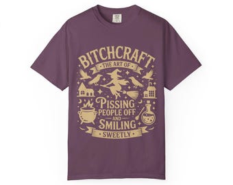 Bitchcraft Witchy T-Shirt | Funny Gothic Witch Shirt | Witchcraft Humor Tee