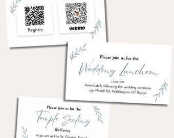 Temple Sealing Invitation Template, Luncheon, Registry (Digital)