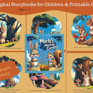 Children’s Storybook Flipbook & Printable PDF | 14-Page Kids Book on Honesty, Sharing Friendship | Cozy Bedtime Story | Age 3-7| Kids ebook