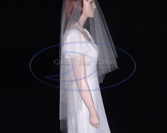 Drop Veil Cut Edge 108" width  Circle Cut Floor Length Available in White, Diamond White, and Champagne Beige