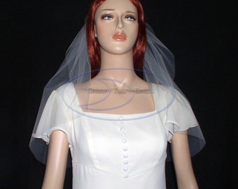 Cut edge veil Shoulder 24" length 72" width available in White, Diamond white, Light Ivory, Ivory and Champagne