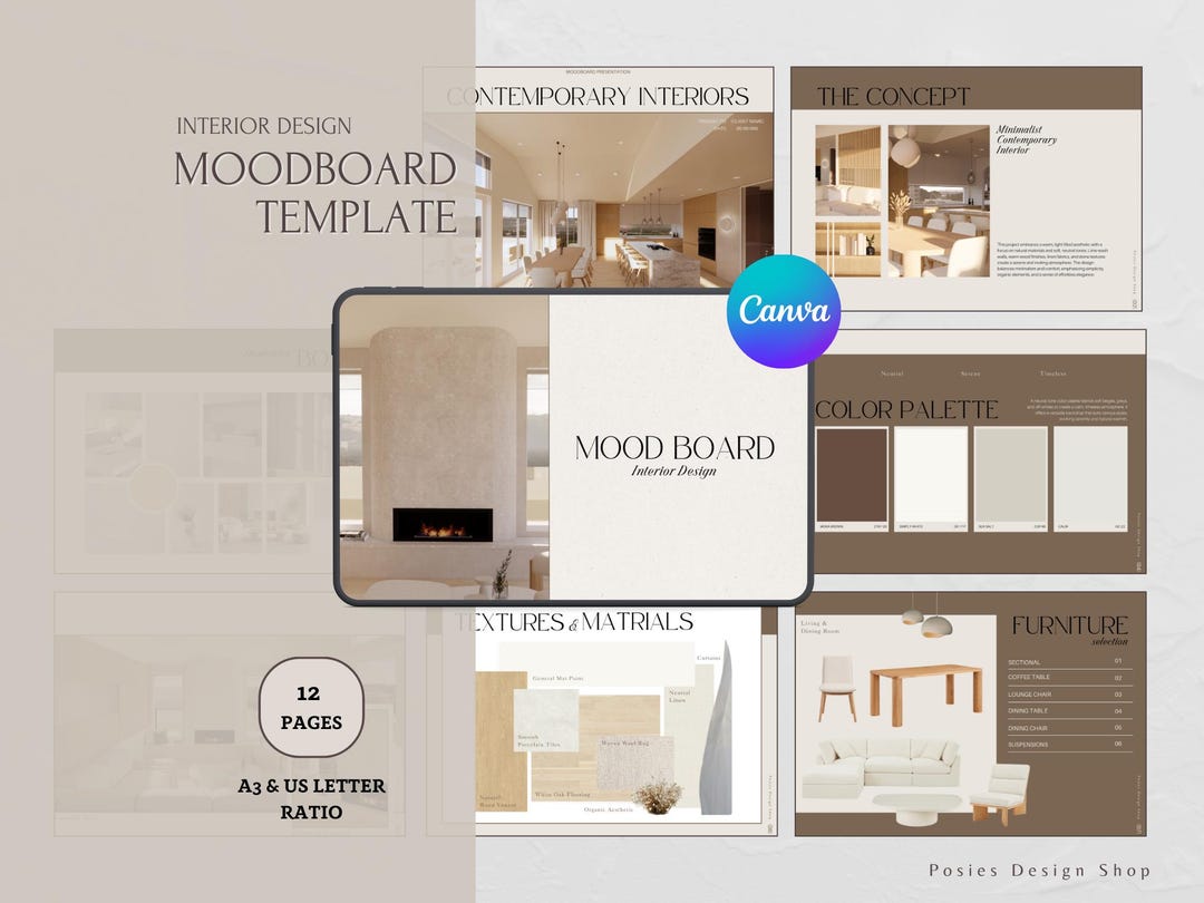 Design Moodboard Template| Professionnal Project Presentation| Project ...