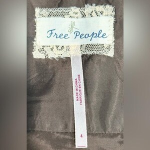 Vintage Free People 100% Seide Whimsigoth Coquette Rock Tüll Applikation SELTEN Gr. 4 Bild 4