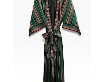Kimono a righe vintage della collezione Victoria's Secret con cintura, taglia S