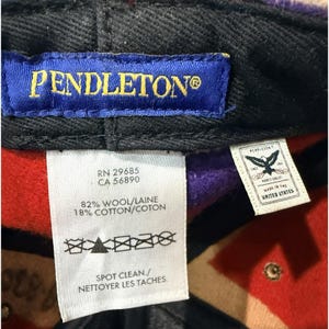 Rare Vintage Pendleton Wool Southwest Blanket Baseball Cap Made USA Hat image 4