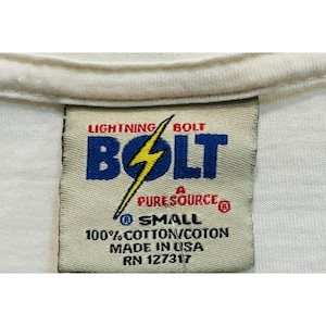 Lightning Bolt Dead stock Vintage Surf Tee Shirt Cream Original Tags USA S image 3