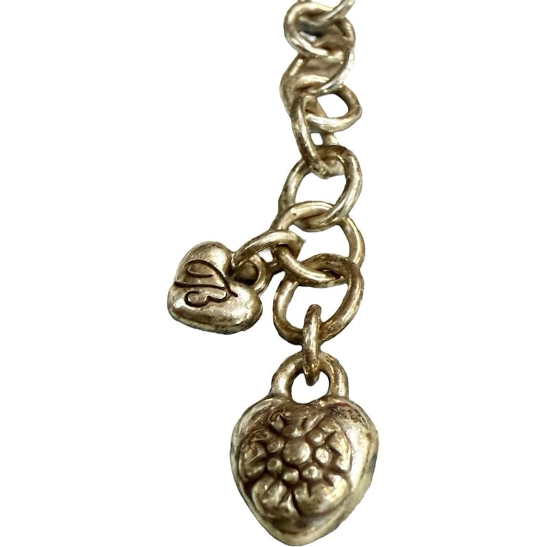 Brighton zweifarbige Kragen-Halskette Silber Gold Perlen w / Herz Anhänger 16 " Bild 3