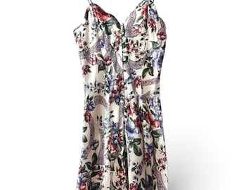 Victoria's Secret Gold Label Floral Satin Slip Dress 90s Y2K Cottagecore M VTG