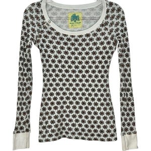 Top térmico de punto gofrado con estampado floral vintage de Free People, raro, con etiqueta original de Bird, talla M. imagen 2