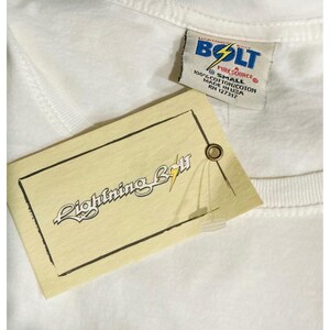 Lightning Bolt Dead stock Vintage Surf Tee Shirt Cream Original Tags USA S image 5